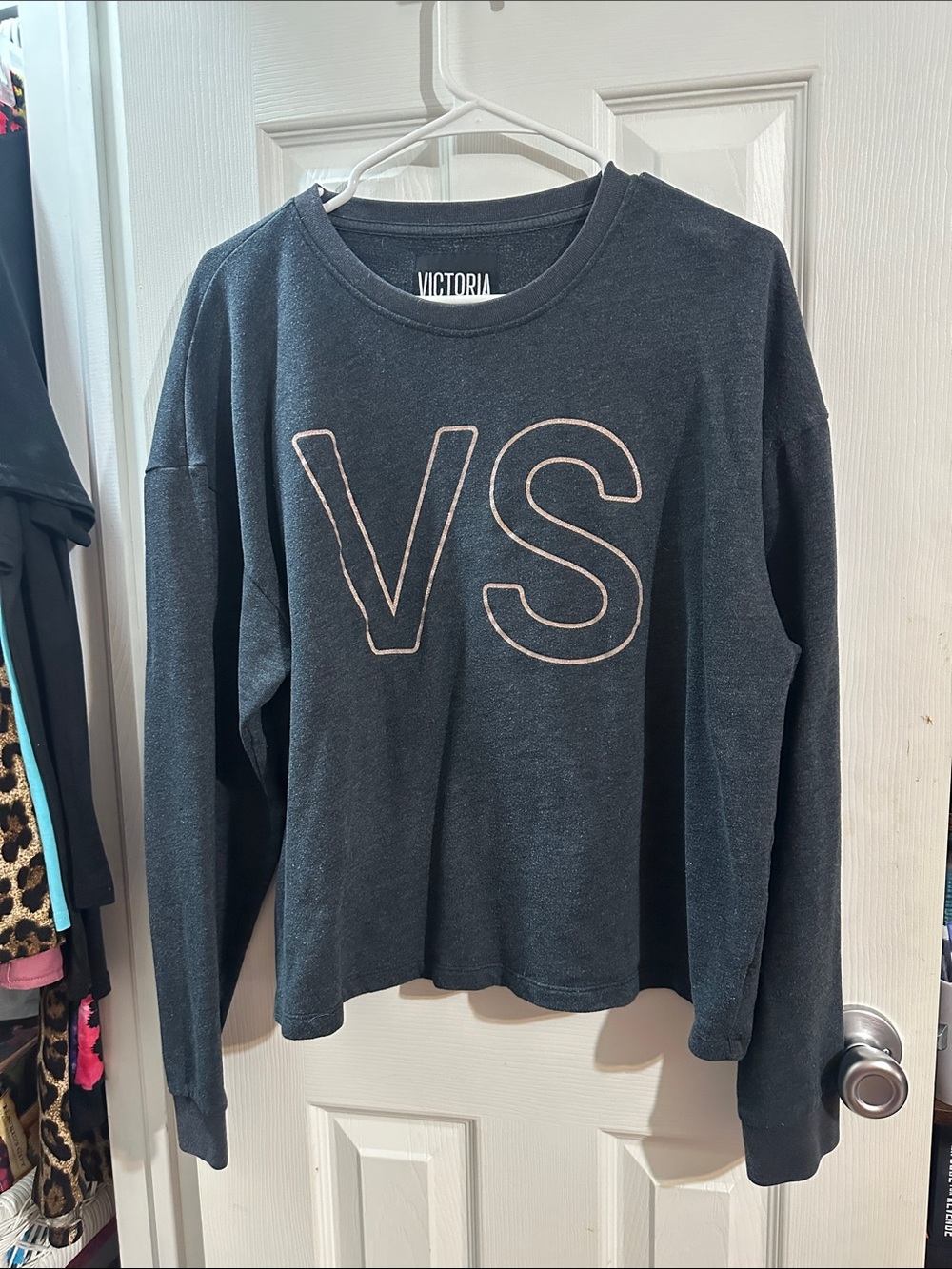 ’s Secret Dark Gray Long-Sleeve VS Sweatshirt